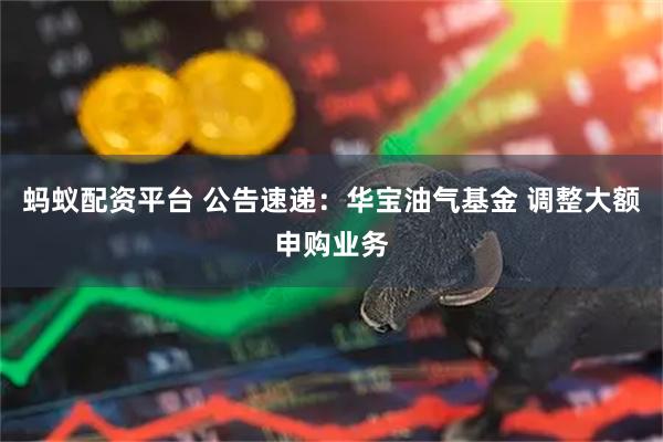 蚂蚁配资平台 公告速递：华宝油气基金 调整大额申购业务
